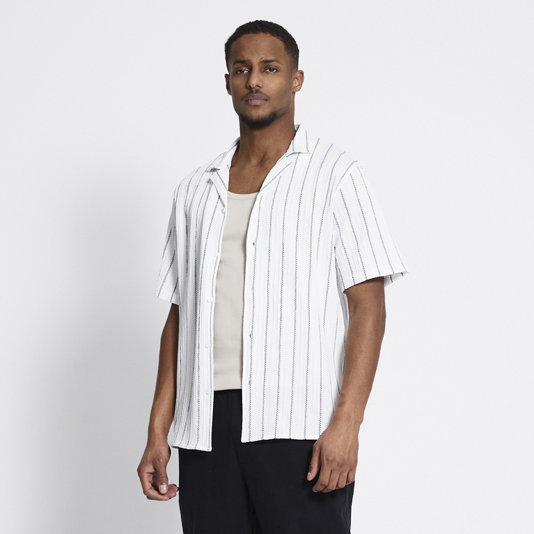 Short sleeve shirt "Steven Structure Stripe" Black